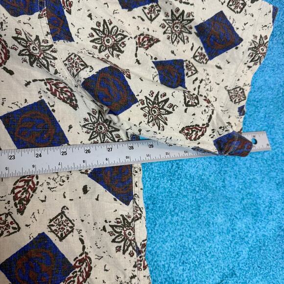 VTG Hawaiian Cambridge Classics Men’s XXL Linen Cotton Floral Shirt Button Up - Picture 5 of 12